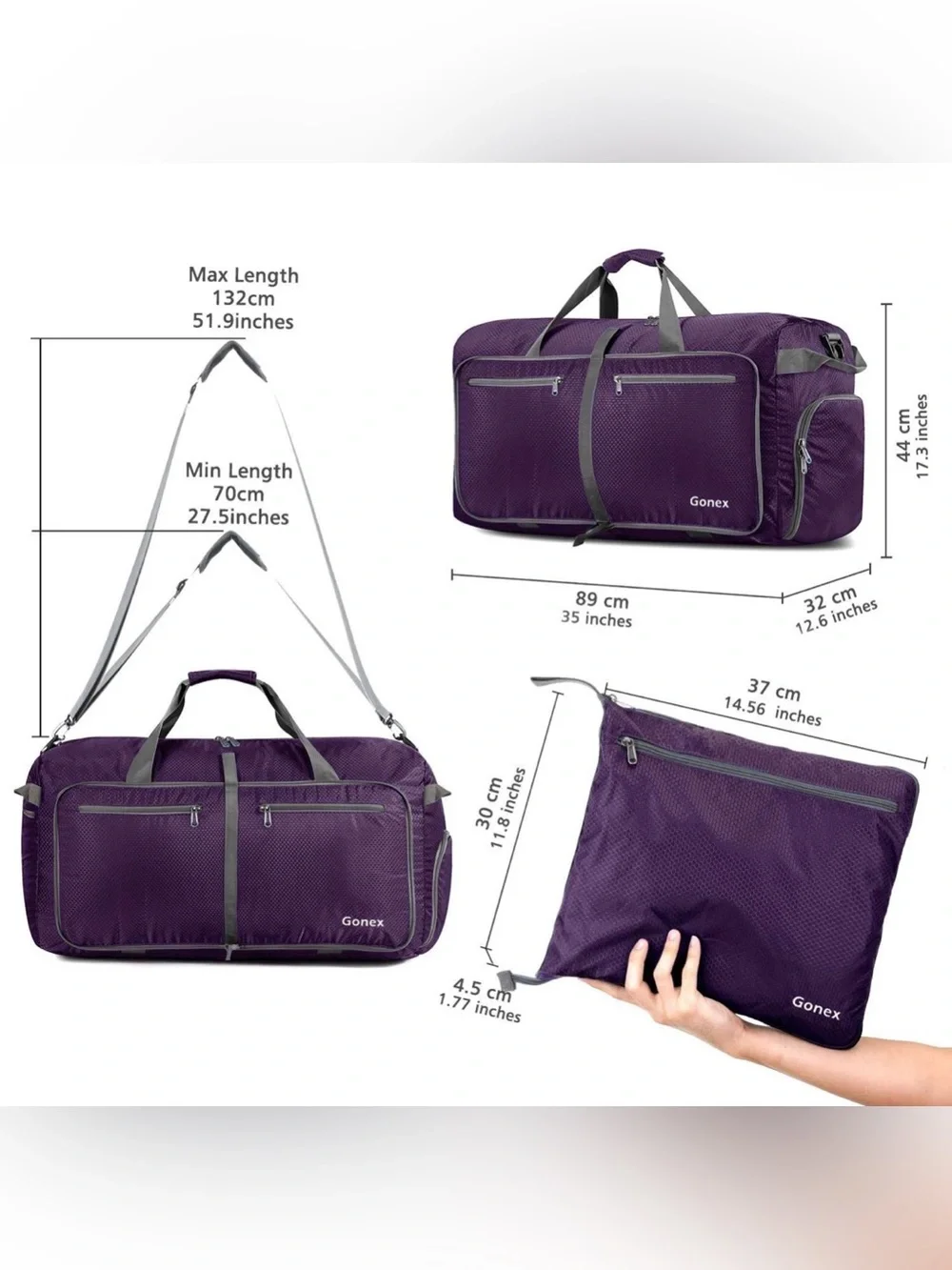 Gomez 250L Extra Large Foldable Travel Duffle Bag | Like New